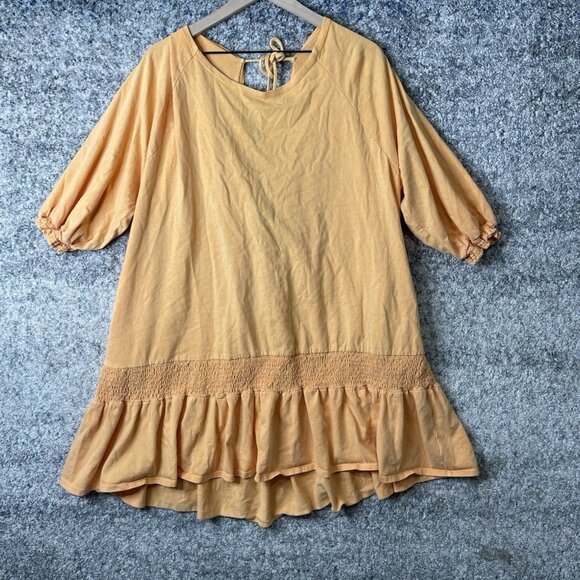 FP Beach Free People Jenny Mini Dress Orange Melo Pearl Size Medium - Picture 1 of 10